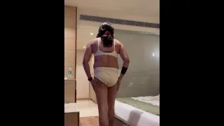 Indian Femboy Cross Dresser Jessica Walking in Dress and High Heels