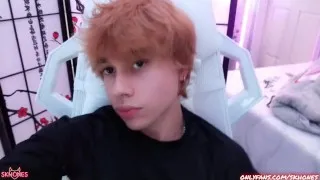 Needy femboy strokes his slippery wet dick *whimpering, wet sounds*