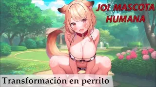 JOI in Spanish for sex slaves. Transformation into a doggy