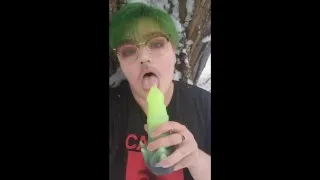 Alt Trans Boy Outdoor Winter Fantasy Blowjob