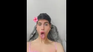 Latina Femboy fucks himself with dildo