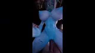 A cute femboy is being dominated by an alien girl