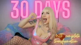 30 days MTF complete transformation - Faggot training - Crossdressing - Bimbofication - Femdom pov