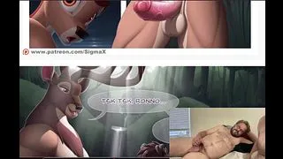 Furry Comic Dub: Skinny Dip (Furry Animation, Deer, Furry Femboy, Cartoon, Anal)