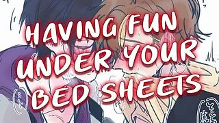Having FUN with you Subby FEMBOY Friend under your Bed's Sheets~ [Late At Night] [Blowjob] [Handjob]