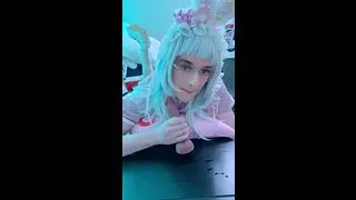 Cute bunny femboy makes you the perfect blowjob