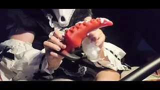 Femboy play's with a plug