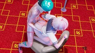 Yaoi - Two femboys fucking in his dad couch