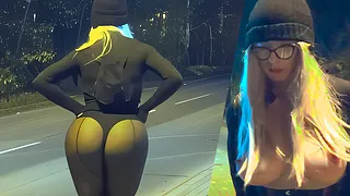 A transvestite undresses and masturbates in public