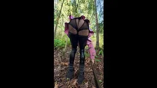 Femboy booty in the woods