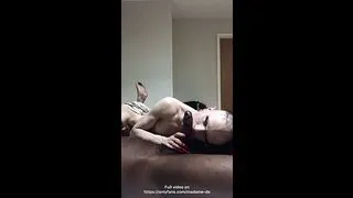 Petite goth femboy plays with BBC