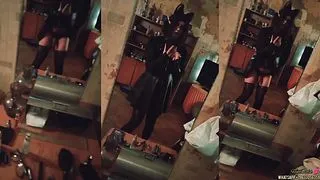 Femboy sissy slut squirts in front of the mirror