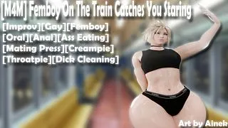 [M4M] Femboy On The Train Catches You Staring