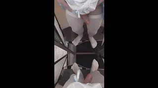 POV Mirror Session: Maid Femboy Hiding & Showing Cock