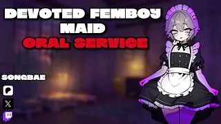 Devoted Femboy Maid Oral Service