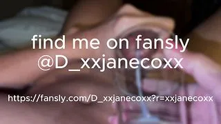 Trans Jerk Off and Cum Eating from Shot Glass