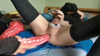 Transgirl Anal with 40 Inch Toy