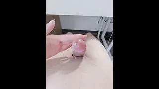 White asian sissy femboy rub her dick until cum dripping
