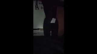 Thin femboy masturbates to smooth bodycon dress and tights plus bodysack trap ending.