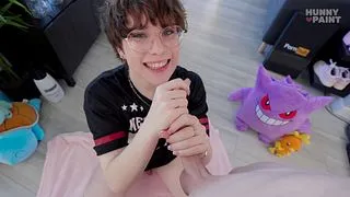 Gym Femboy milks protein straight from stepbros cock