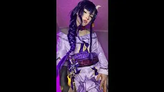 Femboy cosplayer teases with a cock
